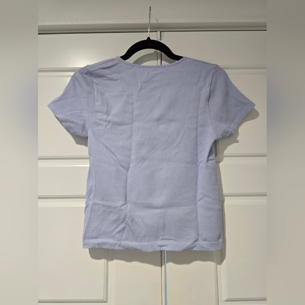 Elodie Soft Blue Ribbed Top - Picture 3 of 3